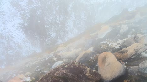 steamy atmospheres at the hot springs of boise national forest in idaho, usa