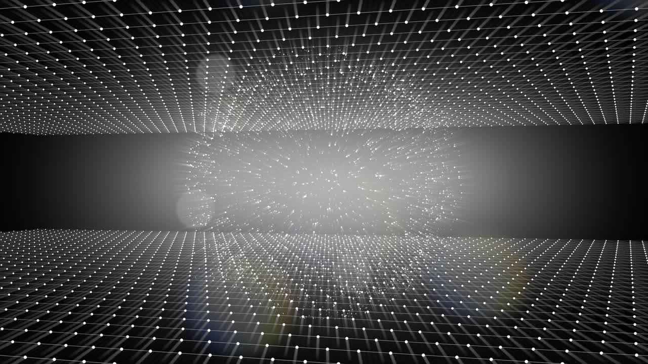 Beaming rows of solar energy panels turning around, lit with sun rays.