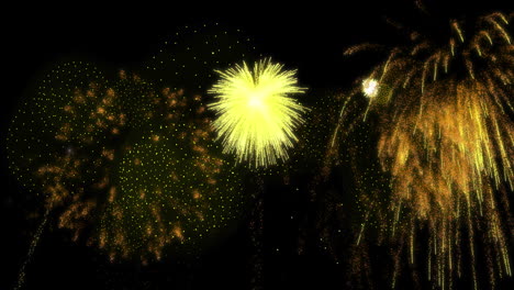animación de formas y fuegos artificiales sobre fondo negro