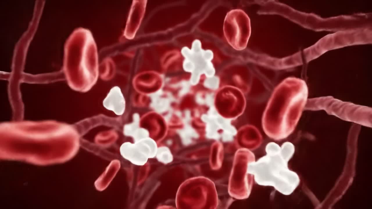 Exploring the Intricate World of Blood Cells and Vascular Structures: A Journey Through the Human Circulatory System Captured in Dynamic Visualization