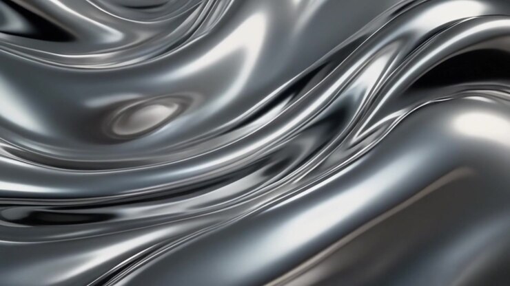 Abstract Liquid Silver Metal Flowing Surface