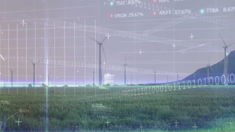 Animation-of-financial-data-processing-over-wind-turbines