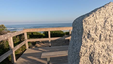 memorial stone overlooking ocean at point nepean