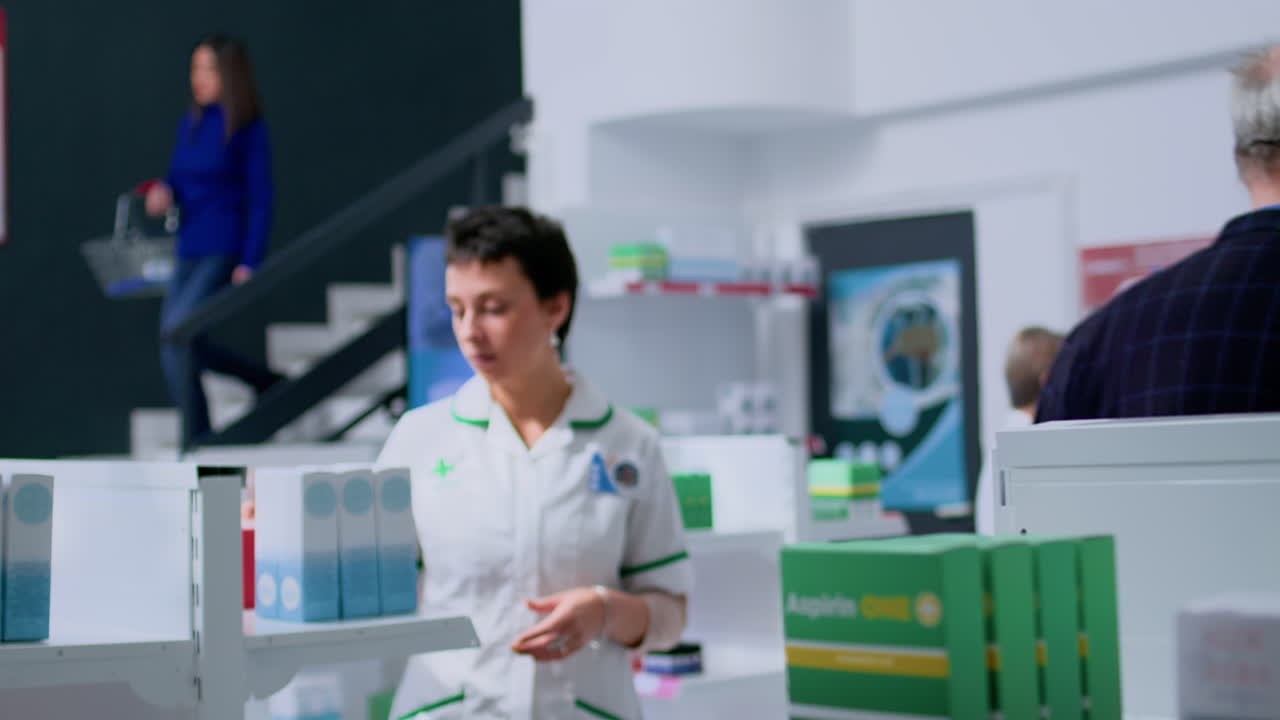 farmacéutico esperando a los clientes