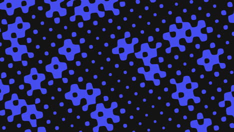 modello astratto nero e blu con cerchi e punti in un moderno design minimalista