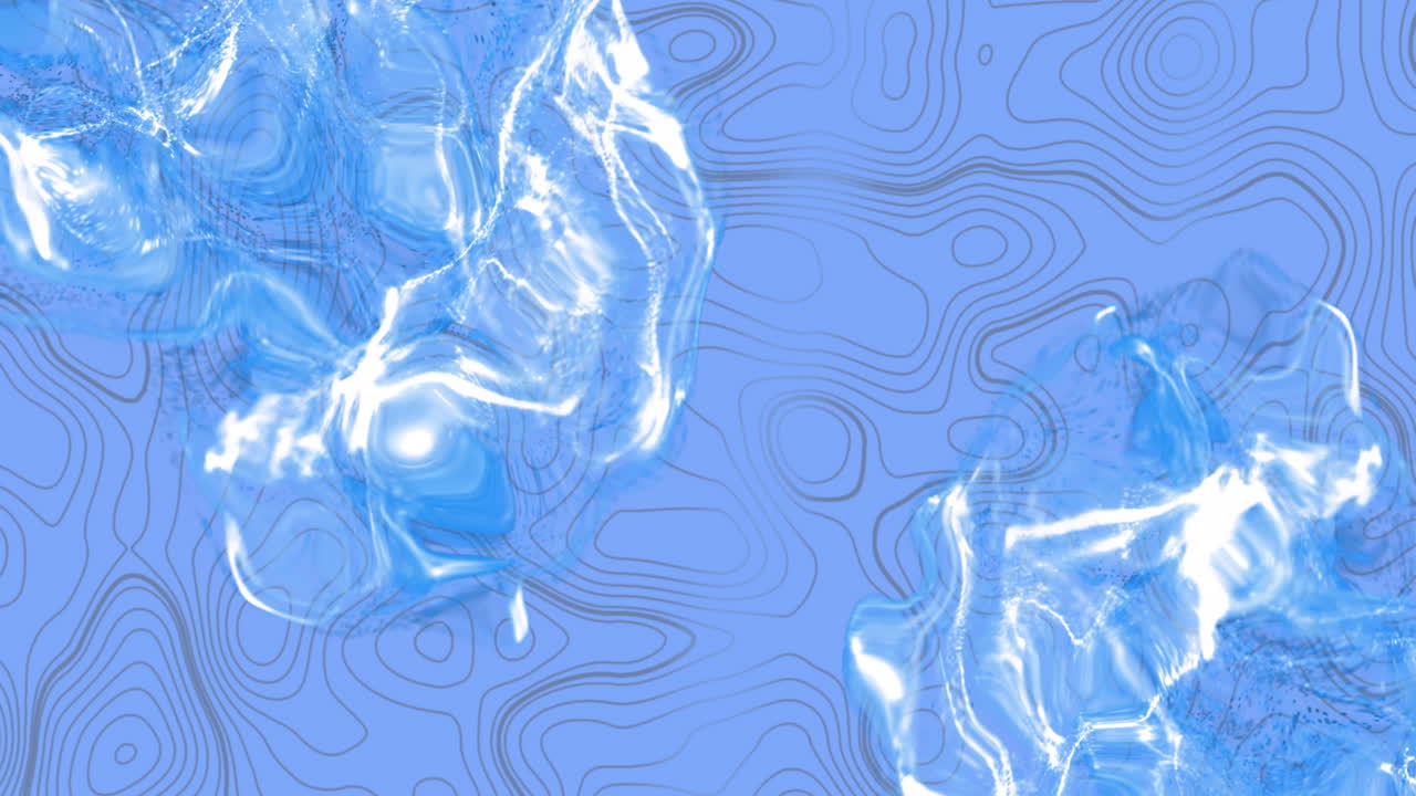 보라색 배경에 파란 액체와 파란색 선의 애니메이션