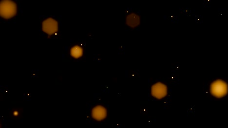 navidad gradiente oro brillo brillo transición partículas de polvo que fluyen desde abajo en fondo negro con bokeh movimiento que fluye, vacaciones doradas feliz año nuevo y día de san valentín amor, concepto de relación
