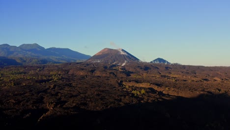 drone shot: paricutin volcano with dry lava in michoacan