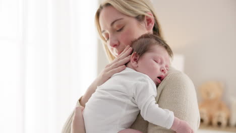 sleeping, love and mother carry baby for bonding