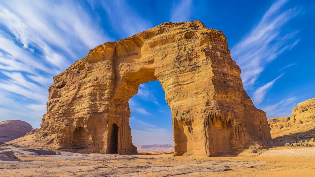 Arco naturale in un paesaggio desertico