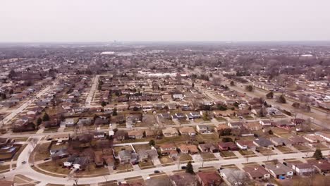 Skyline-Of-Houses-In-Sterling-Heights,-Michigan-Under-Clear-Sky