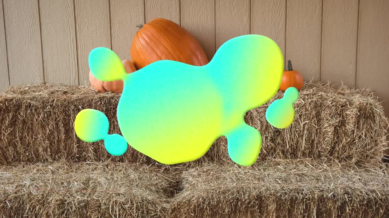 호박  ⁇ 에 파란색과 노란색의 스플래쉬의 애니메이션