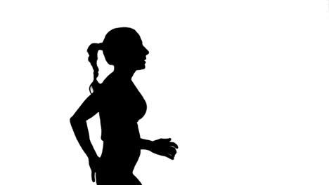 fit woman jogging on white background