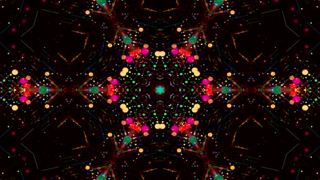 abstracto colorido brillante e hipnótico concepto patrón simétrico ornamental decorativo caleidoscopio movimiento círculo geométrico y formas de estrellas