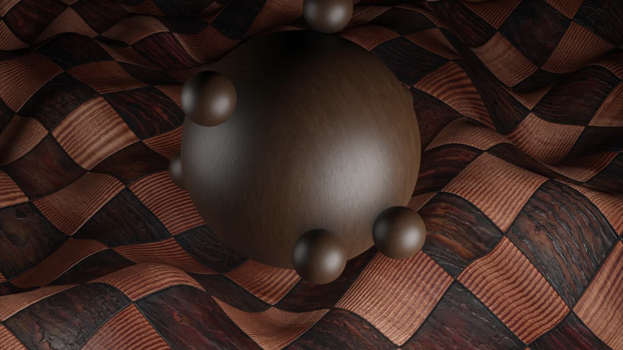 esfera de madera en una superficie de tablero de ajedrez