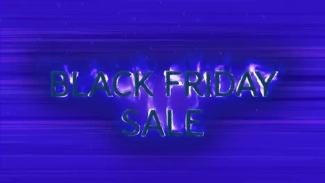 black friday sale in flames on blue background