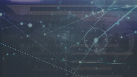 animación de la red de conexiones sobre procesamiento de datos y globo