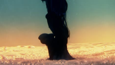 black liquid explosion from foam clouds in an alien atmospheric landscape
