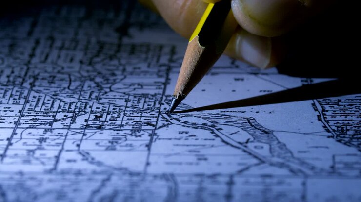 Business manger's hand make a circle on the map the areas of interest
