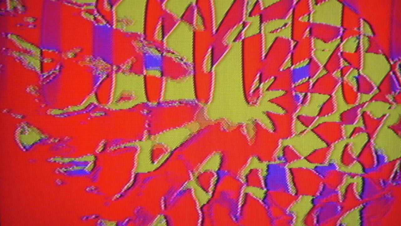 Spiral shapes produced by analog video synthesizer feedback patch