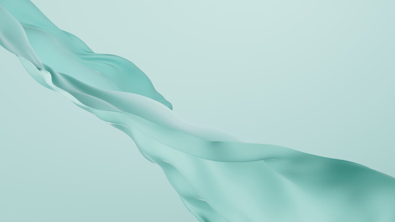 Flowing green cloth background, 3d rendering.