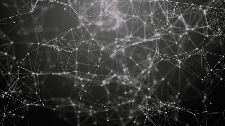 Sfondo connessioni di rete con punti e linee di collegamento