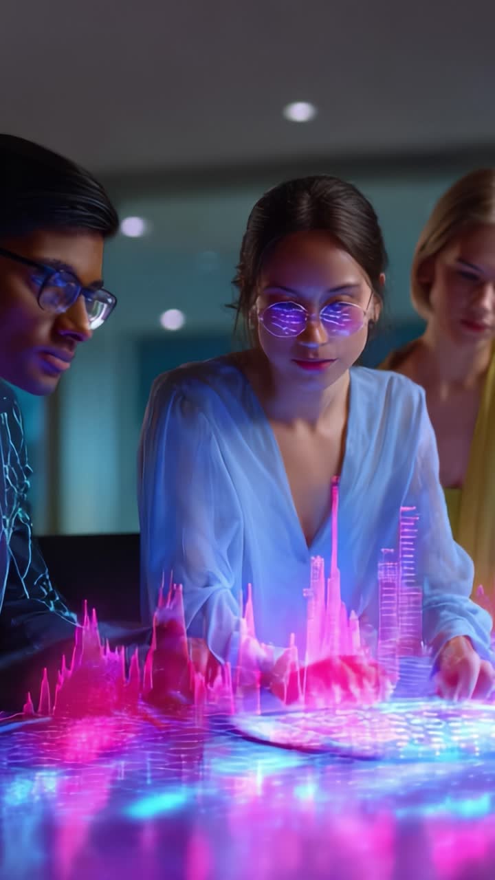 Engaging Participants Analyzing Data Visualizations with Futuristic Technology in a Collaborative Environment Highlighting Colors and Interaction of Digital Graphics