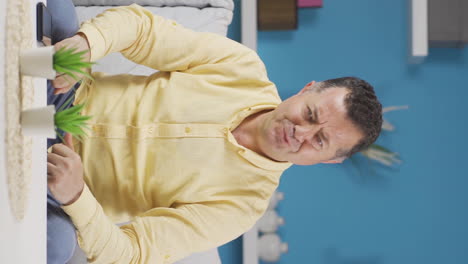 Vertical-video-of-Old-man-giving-greeting-and-applause-to-camera.