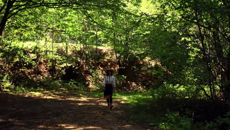 romanian girl walking in the forest 7