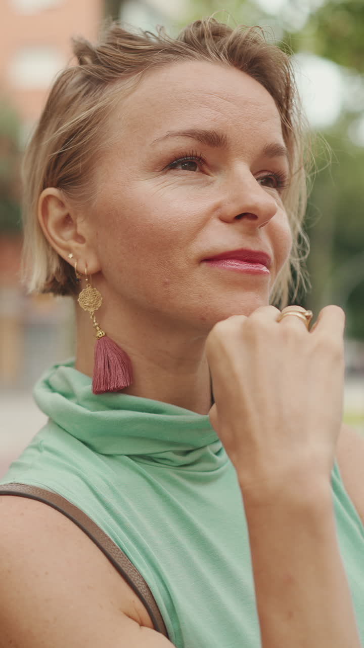 Woman Wearing Tassel Earrings