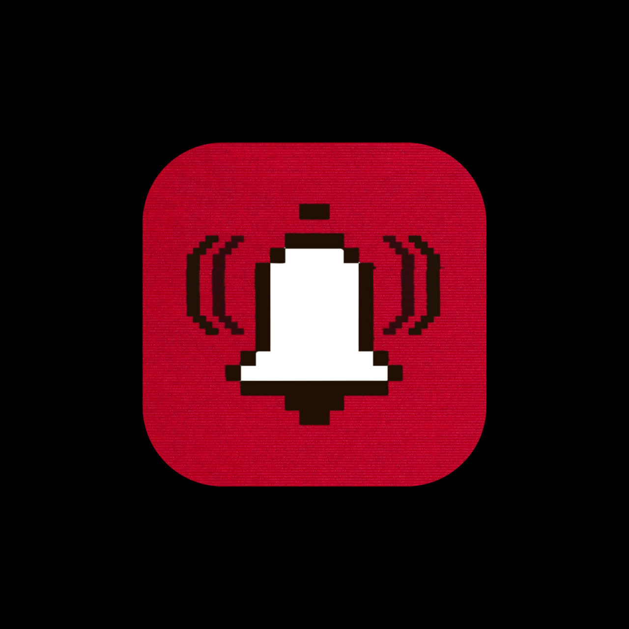 Pixelated Notification Bell Icon Being Clicked and Ringing