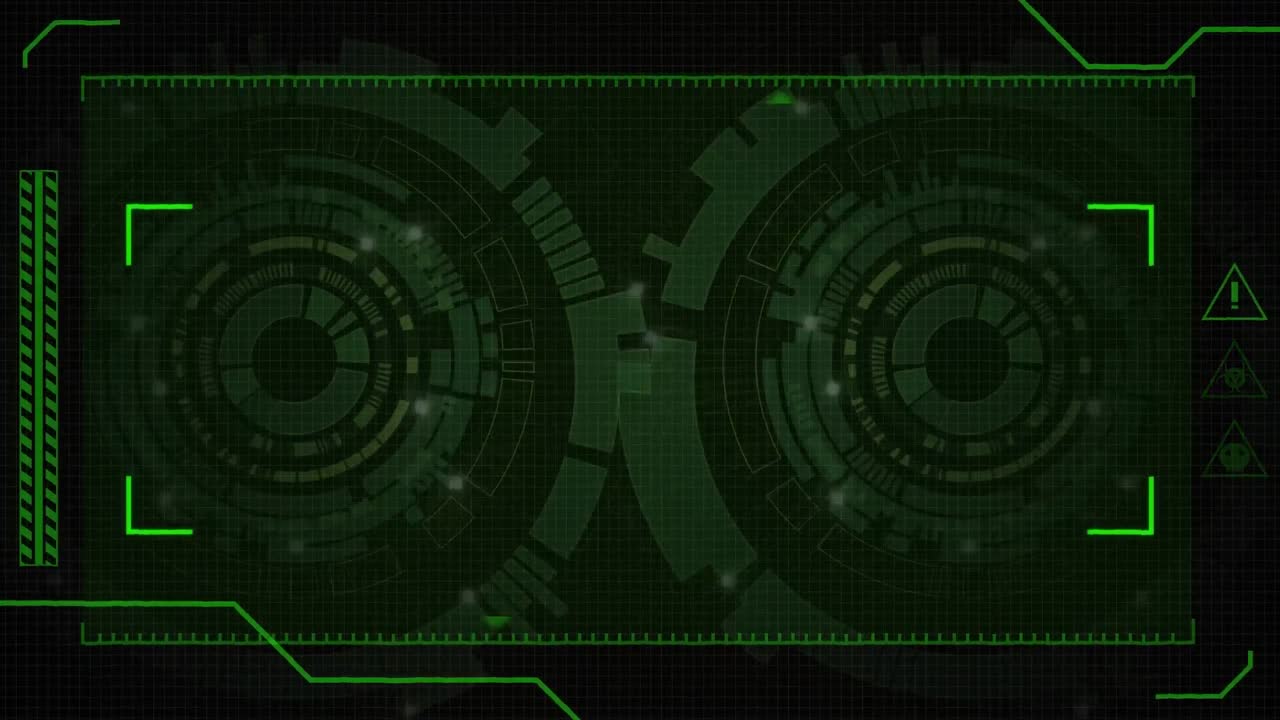 Animation of green markers over scopes scanning