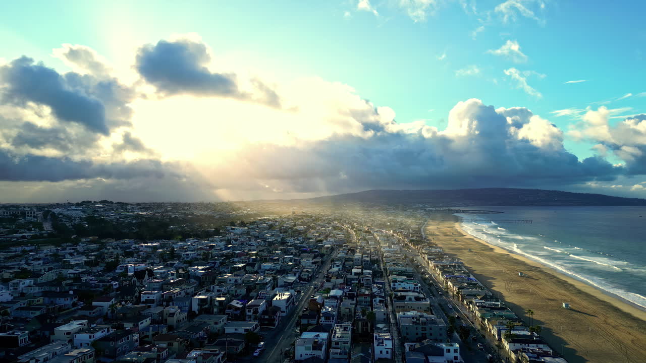 playa del centro de manhattan en el condado de los ángeles, california, estados unidos