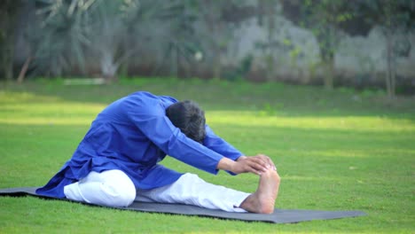 Hombre-Indio-Actuando-En-El-Día-Internacional-Del-Yoga.