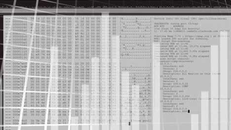 animation of bar graphs over data processing on computer screen