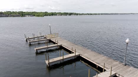 lake cadillac in cadillac, michigan with drone video moving in