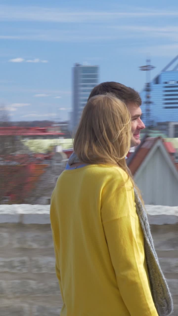 Couple enjoying a walk in the old town