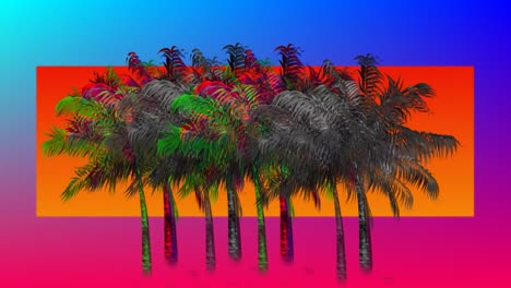 different shapes and palm trees