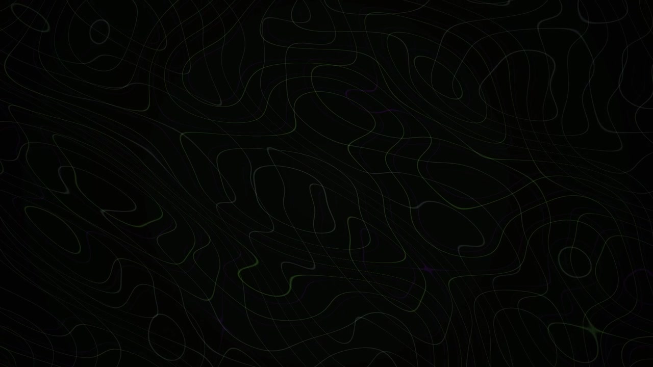 Abstract Moving Contour Lines Pattern on Dark Background