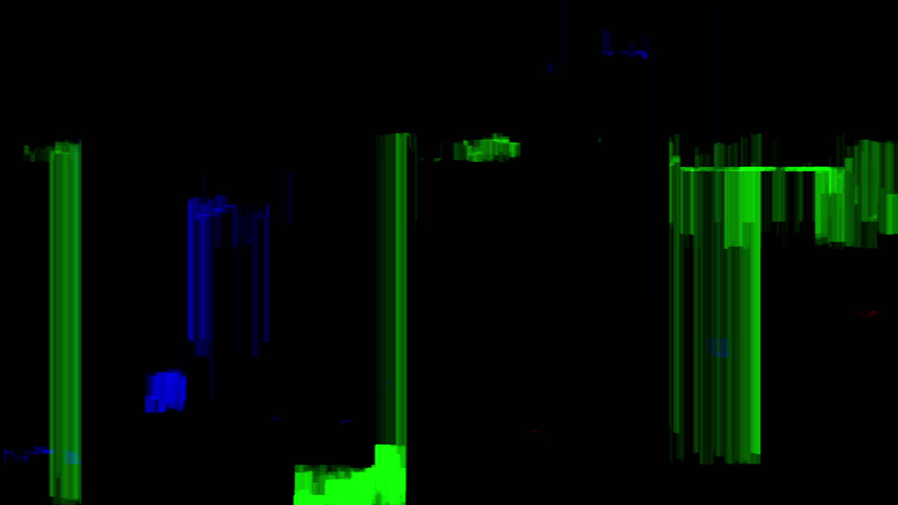 Visualizzazione Dinamica di Dati Digitali Astratti con Barre Colorate in Movimento
