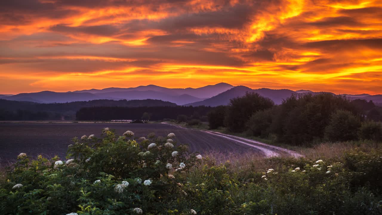 cinemagraph time lapse blue ridge montañas carolina del norte amanecer en asheville