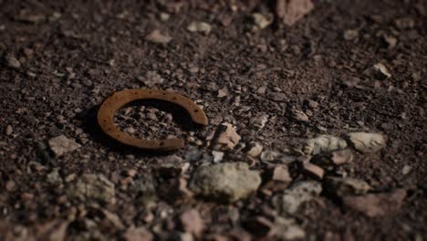 one old rusty metal horseshoe