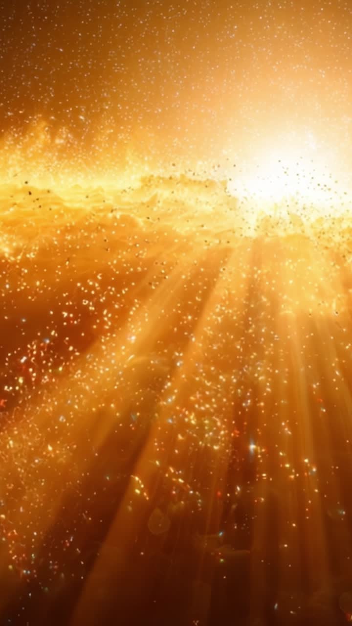 Un Affascinante Spettacolo Cosmico: Raggi di Luce Radiosi e Particelle Scintillanti Illuminano la Vastità dello Spazio in una Scena Celestiale Mozzafiato.