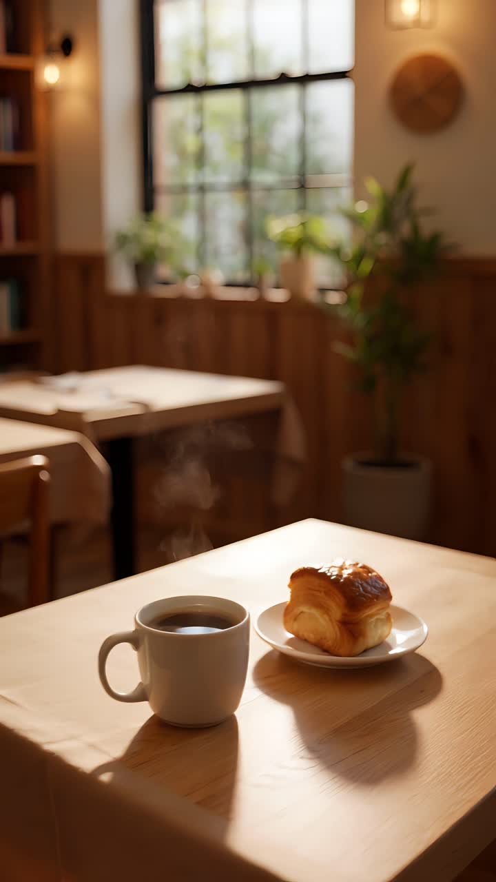Interno di caffè estetico con atmosfera accogliente 4K