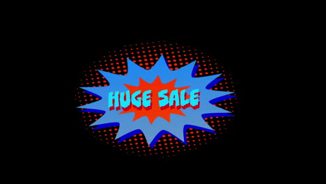 words huge sale appearing in front of explosion blue effect