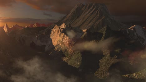 mountain sunset view
