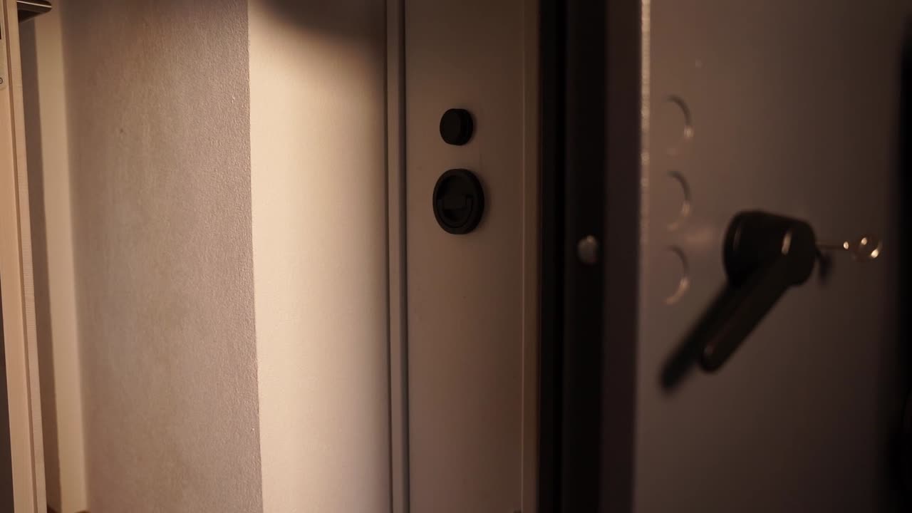 A hunter unlocks his secure gun cabinet, retrieves his rifle, and prepares for the next hunt, ensuring safety and proper firearm handling.