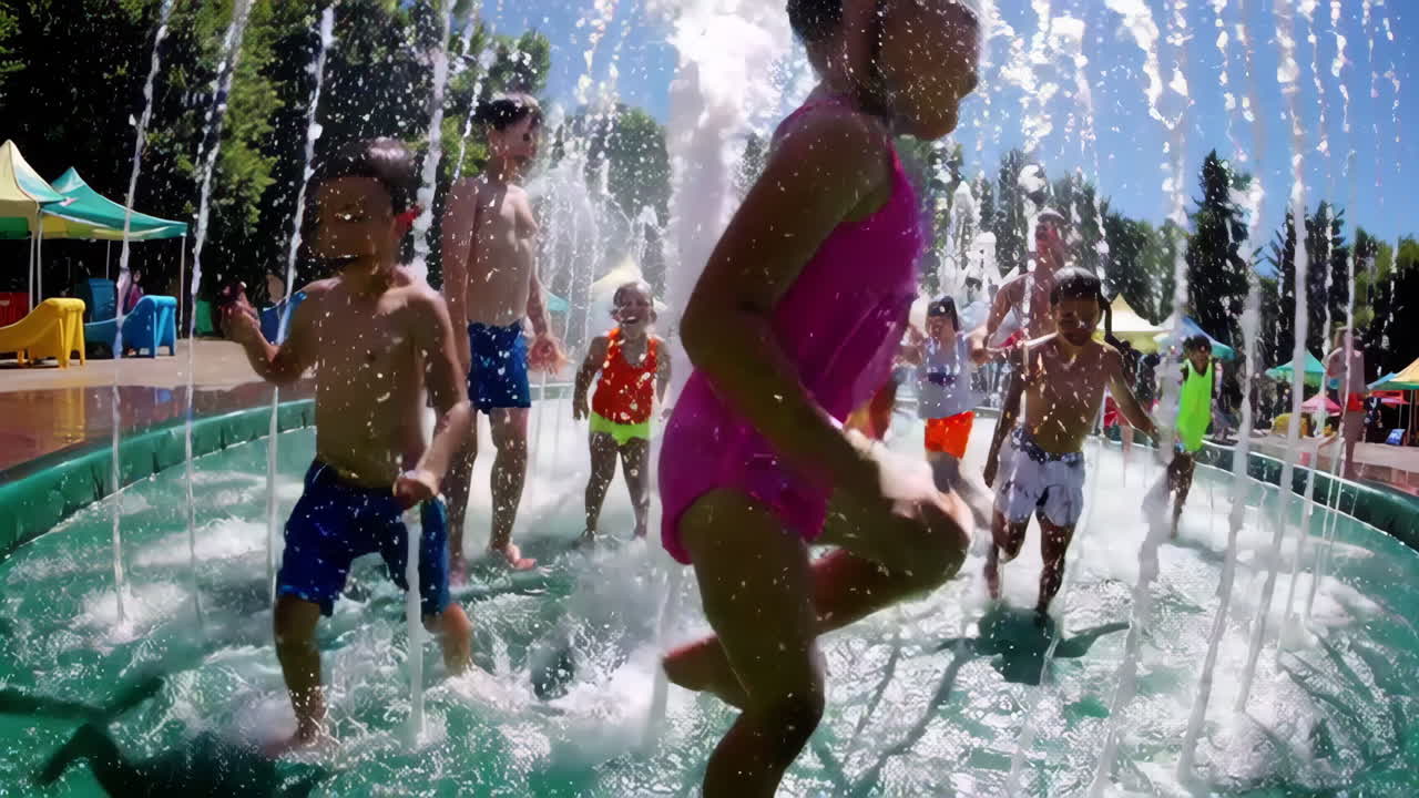 물  에서 놀고 있는 아이 들