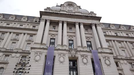 low angle view of beaux-arts building, historic center of buenos aires city