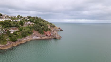 torquay, seaside resort town on the coast of devon, england - aerial